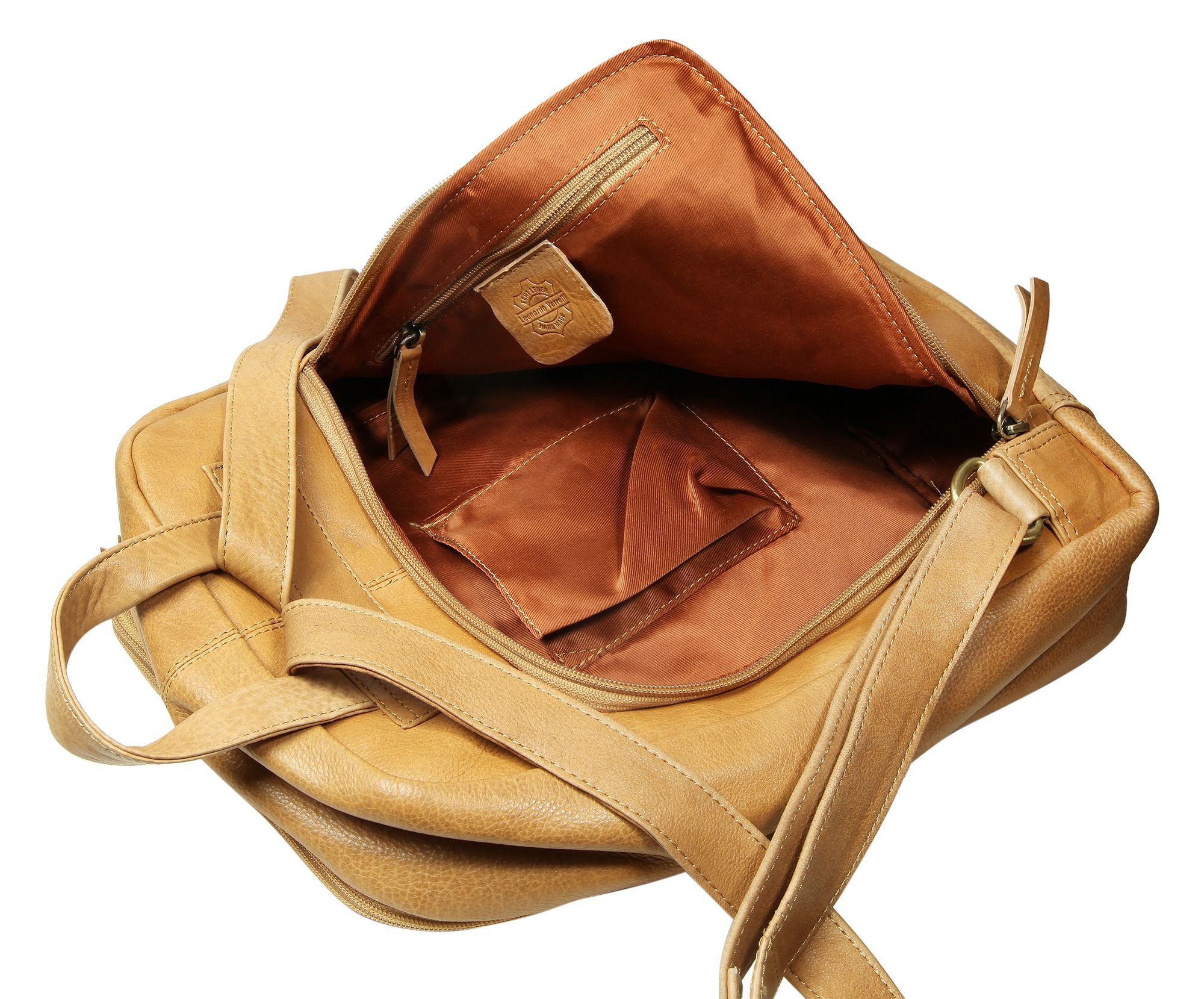 Leonardo Verrelli Echtleder Rucksack, hellbraun