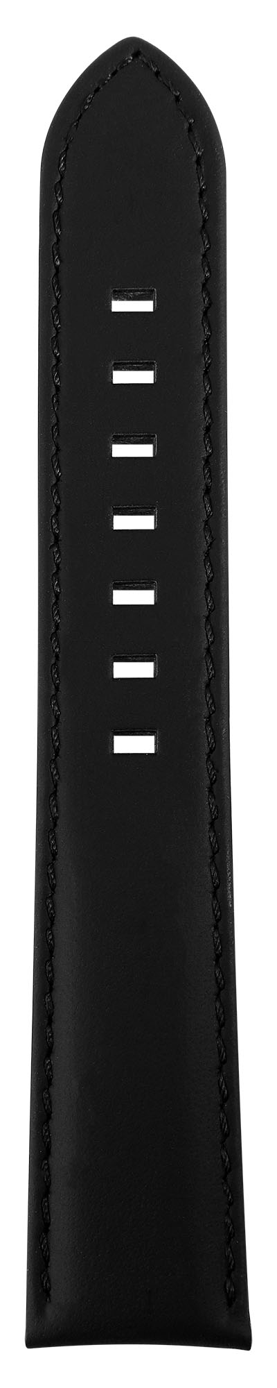 Echtleder-Uhrenarmband "super-soft", schwarz, Naht, 12 mm