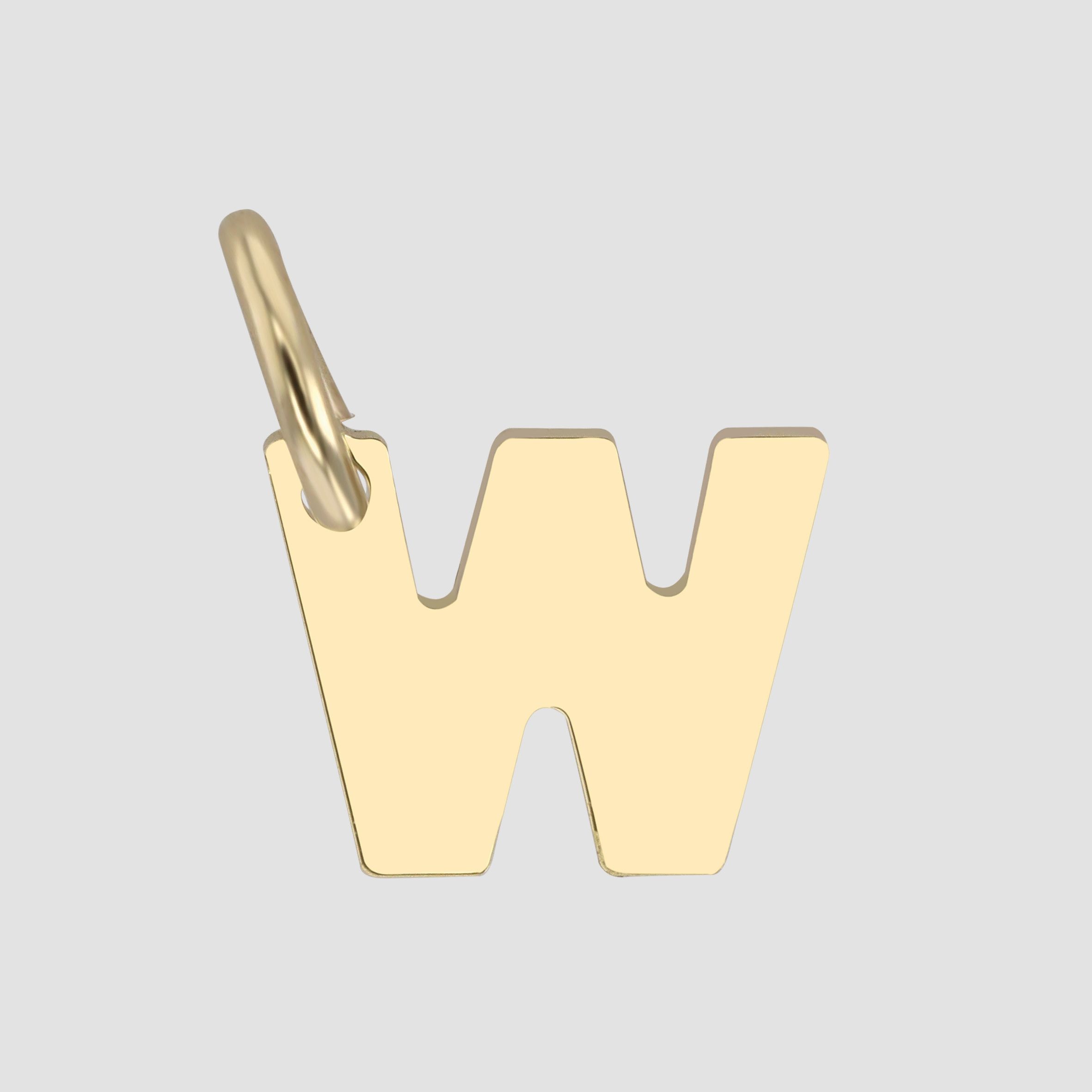 375/- Gold Anhänger "Golden Initials - W" ohne Kette, Buchstaben, Initialien, 9 Karat, Gelbgold