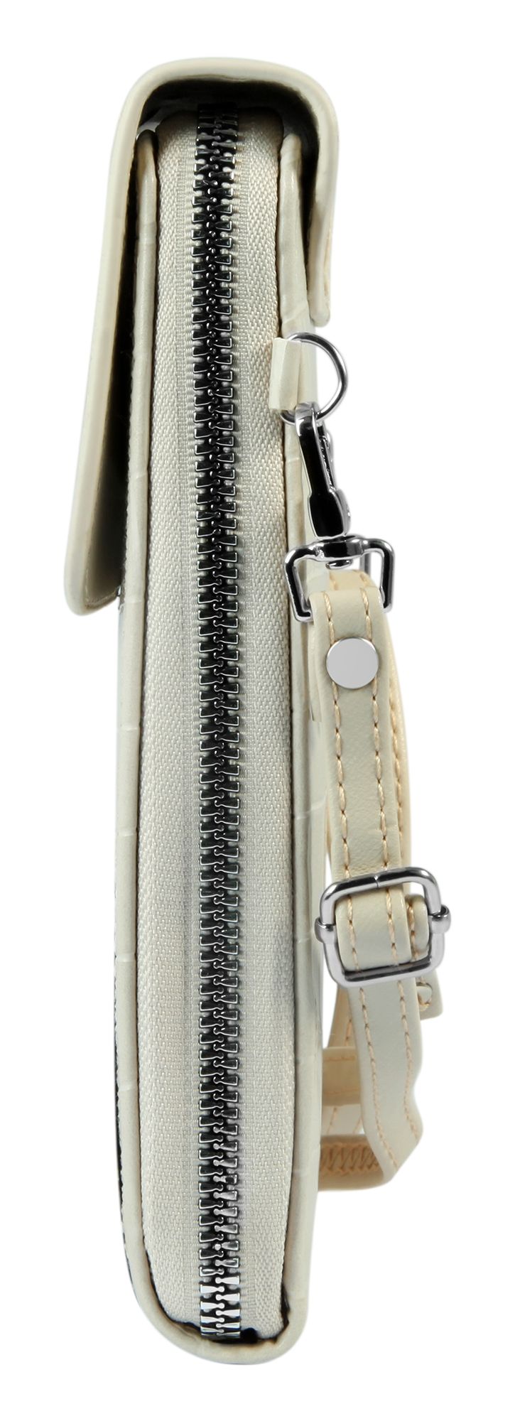 Handyumhängetasche aus Lederimitation, geeignet für iPhone 15, beige