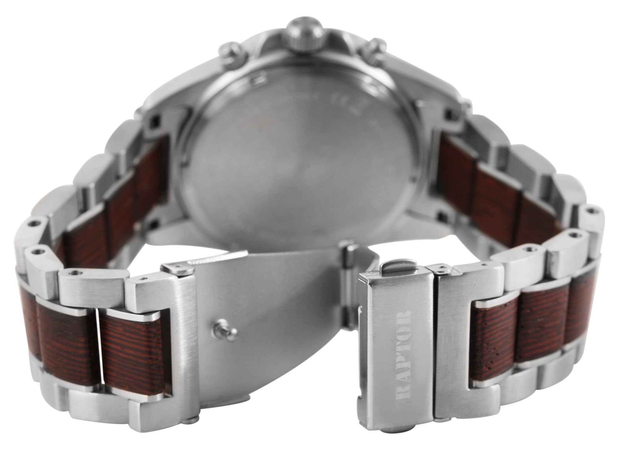 Raptor Herrenchronograph "Chiko" aus Edelstahl und Wengeholz