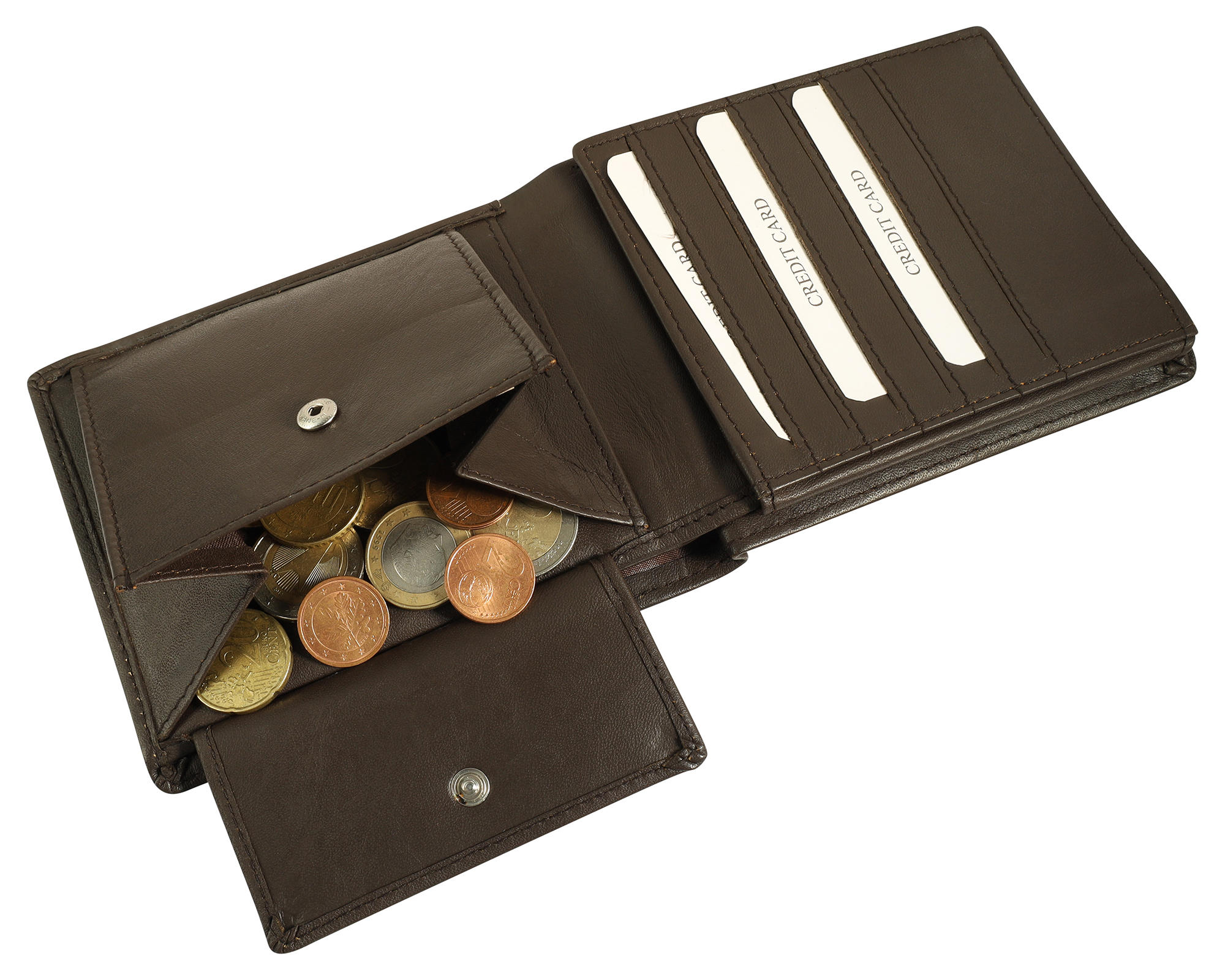 Akzent Echt Leder Geldbörse, braun