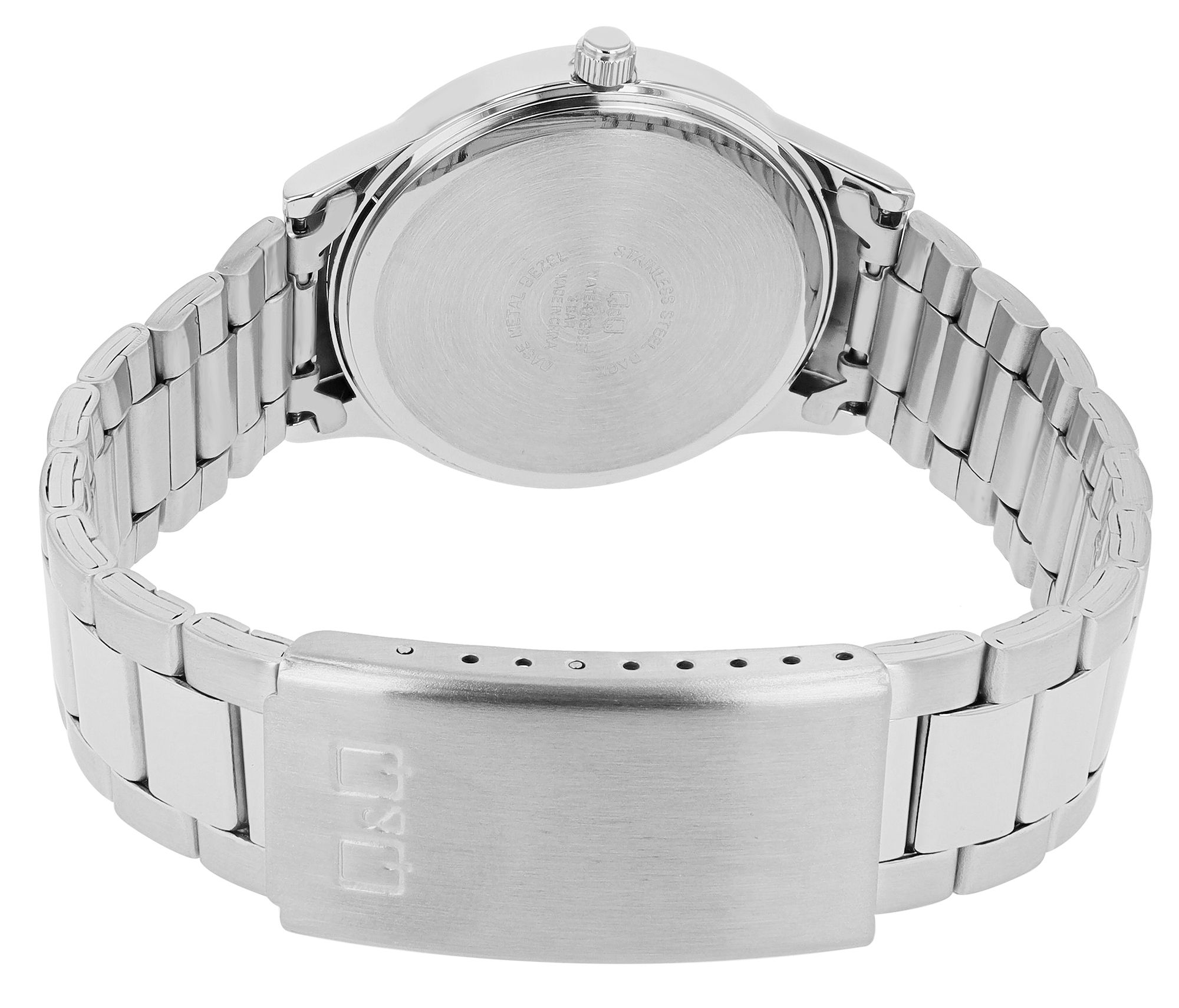 Q&Q Herrenuhr mit Gliederarmband, Edelstahl, 5 ATM, Datumsanzeige, silberfarben
