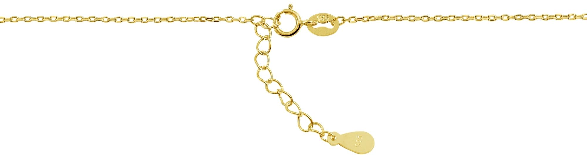 "Mona" 925/- Echt Silber Halskette mit Anhänger - Herz mit Zirkonia, 42+3cm, vergoldet