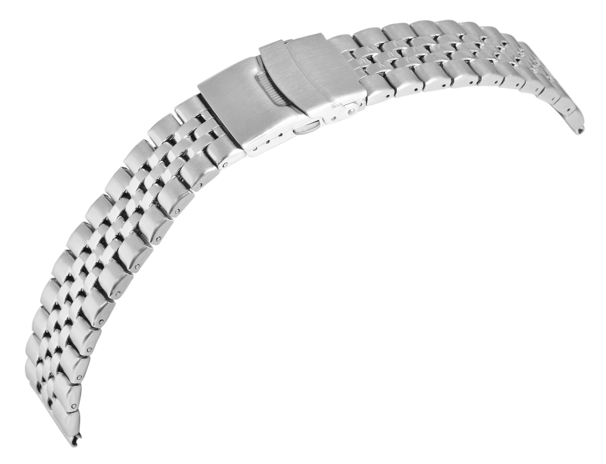 Edelstahl-Uhrenarmband, silberfarben, 18 mm