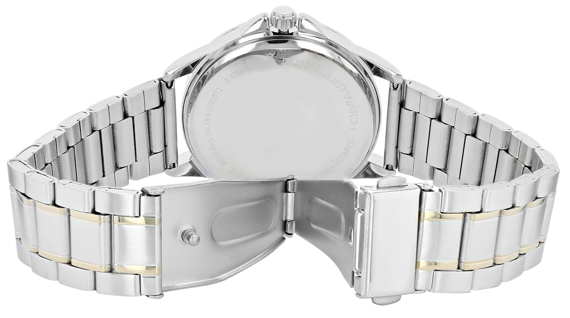 Just Watch "Paul" Herrenuhr Ø 39 mm, Edelstahlband, bicolor/ weiß