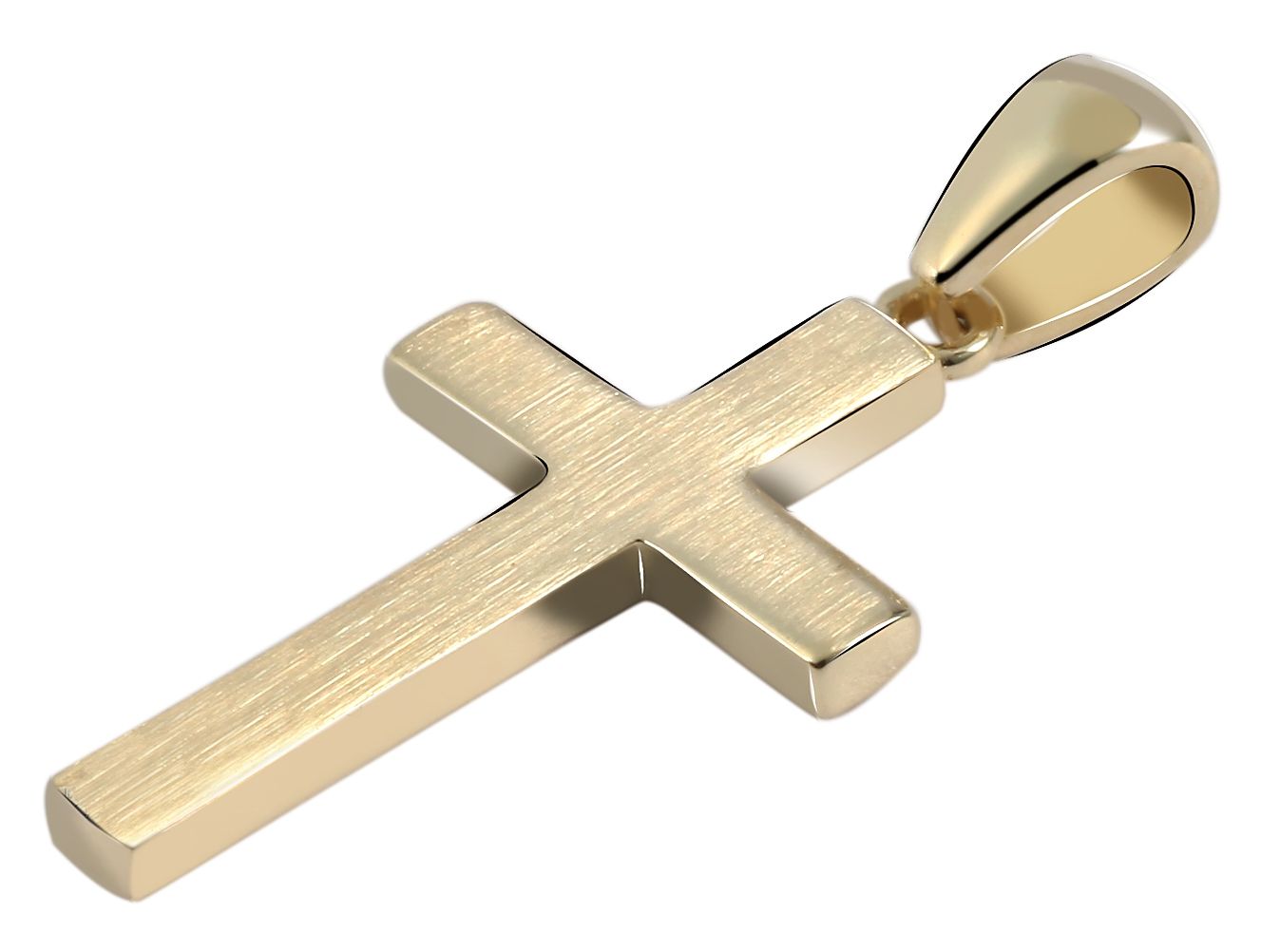 333/- Gold Anhänger "Bo" ohne Kette, Kreuz, mattiert, 8 Karat Gelbgold
