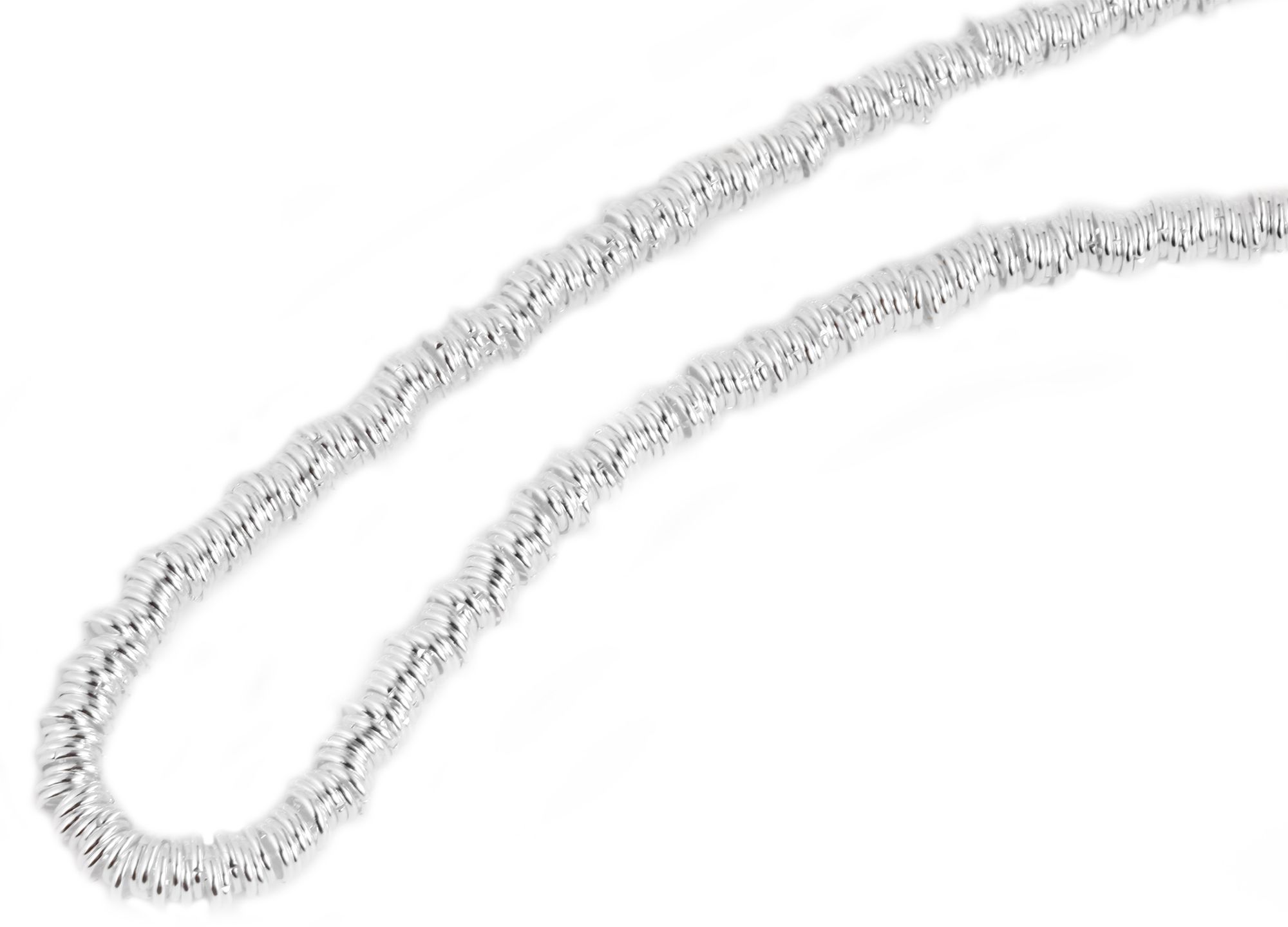 "Lounan" Edelstahl Ösen-Kette, 43 + 5 cm/ 5 mm, VERSILBERT