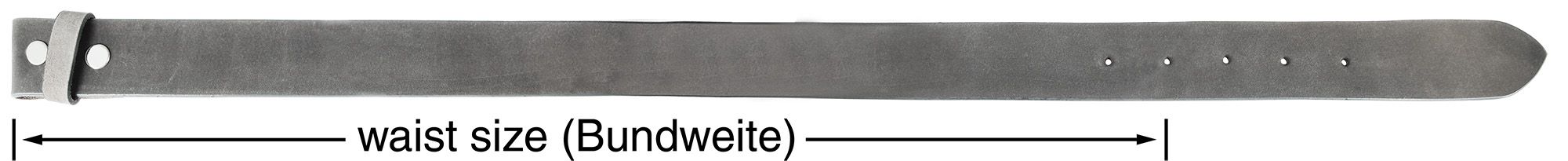 Leonardo Verrelli Echtleder Gürtel für Wechselschnallen, grau, 100 cm
