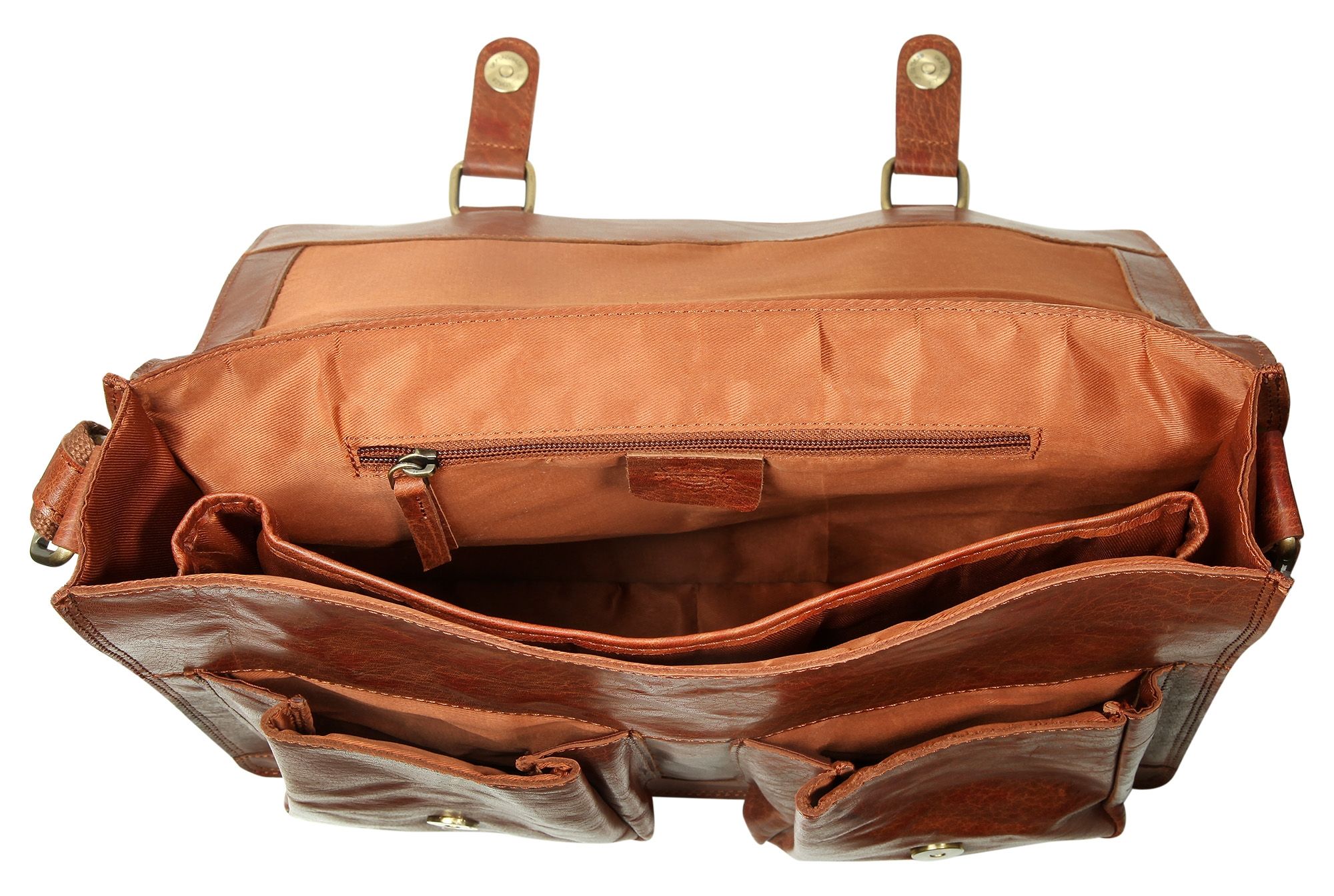 "Stella" Leonardo Verrelli Unisex Echtledertasche, cognac