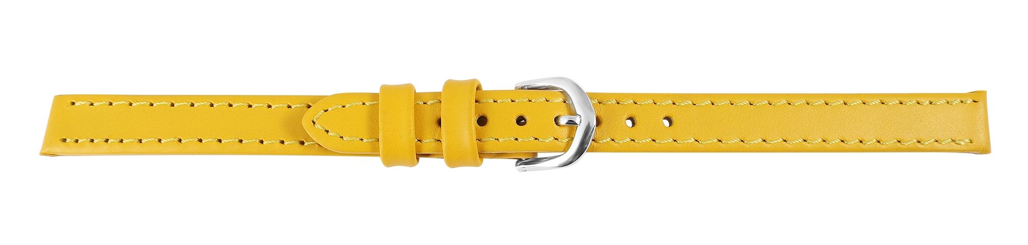Echtleder-Uhrenarmband "super-soft", gelb, Naht, 10 mm