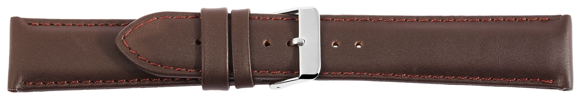 Echtleder-Uhrenarmband, dunkelbraun, 18 mm