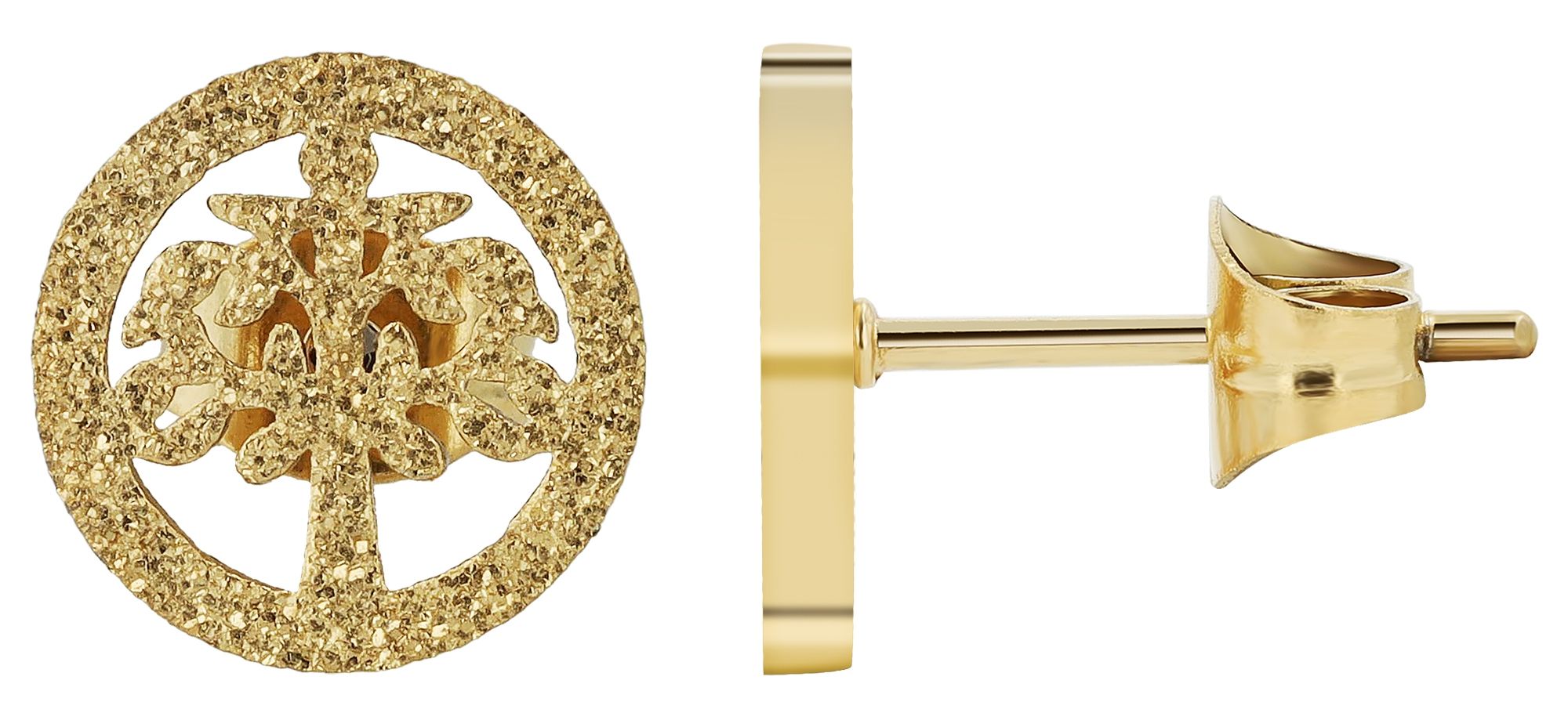 "Lumina", Akzent Edelstahl Lebensbaum-Schmuckset, sandgestrahlt, goldfarben