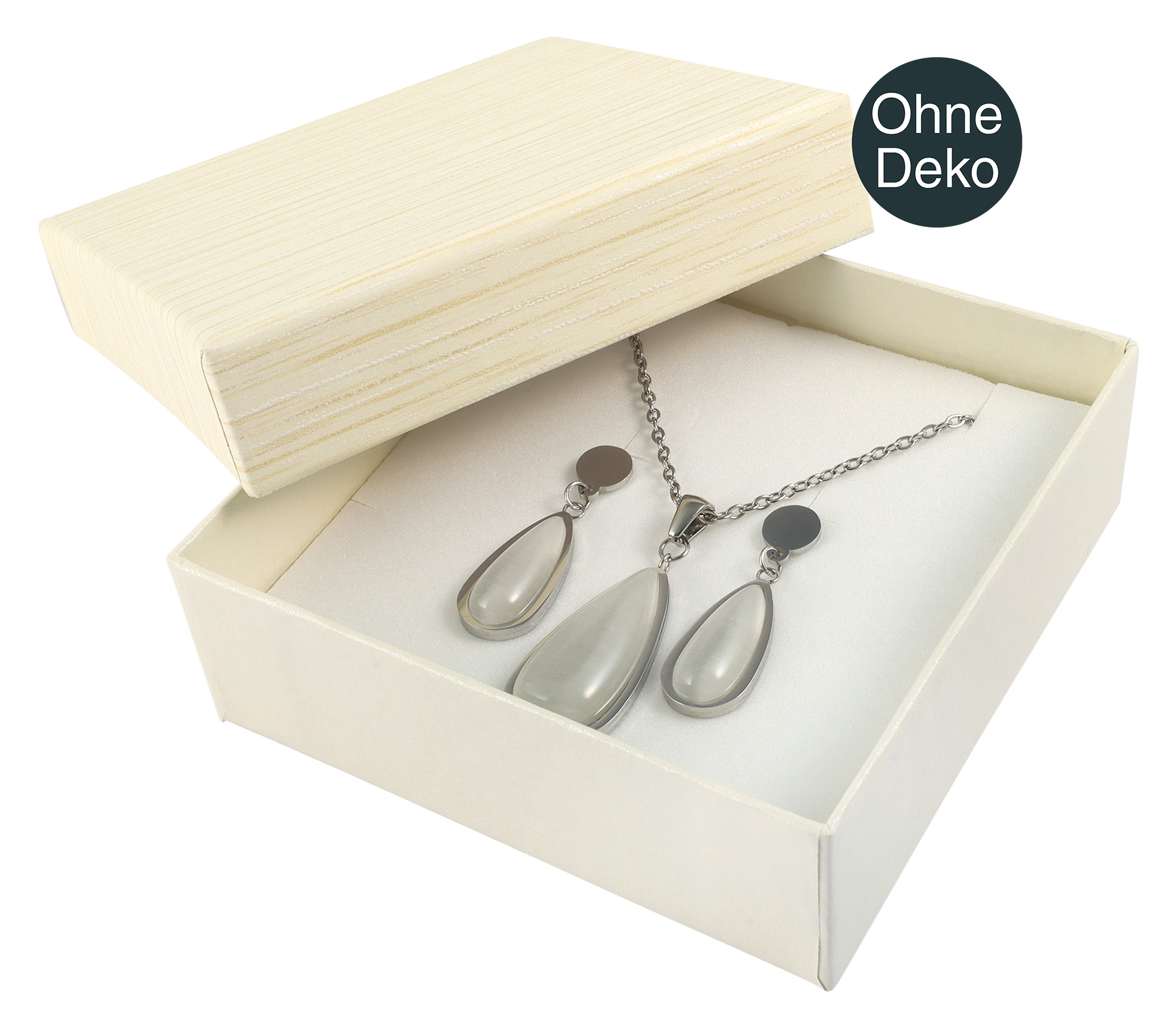 Papp Schmuckboxen, creme, VE12, 9 x 9 cm