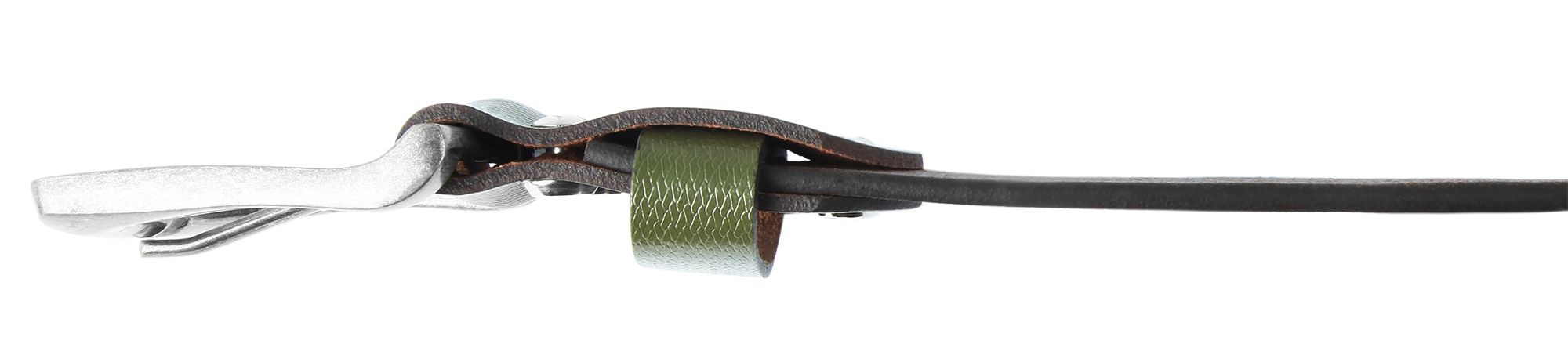 Leonardo Verrelli Echt Leder Gürtel, kürzbar, dunkelgrün, 100 cm