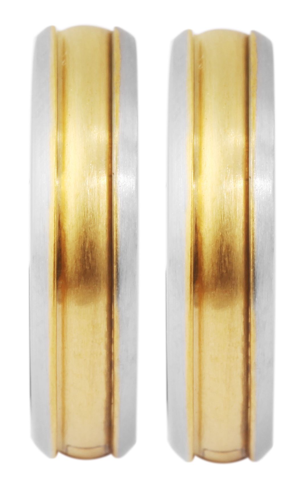 "Ilene" Edelstahl Klapp-Creolen Ø 12 mm, bicolor (silberfarben/ goldfarben)