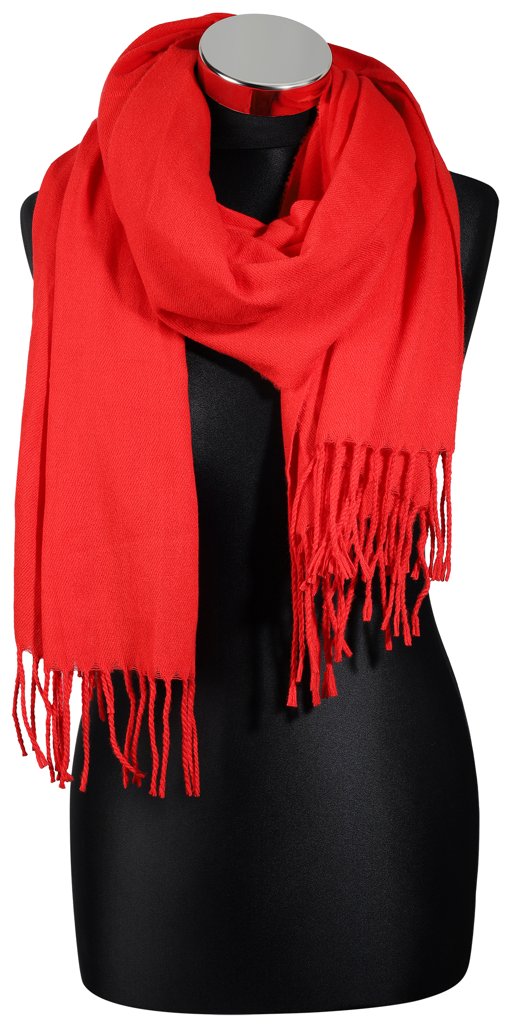 Winterschal, unifarben Rot, 100% Viskose, VE 4