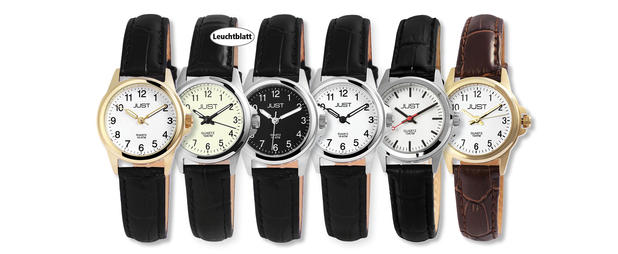 Just Damenuhr Echtlederband JU10084, im 6er Set ( 5% Preisvorteil)