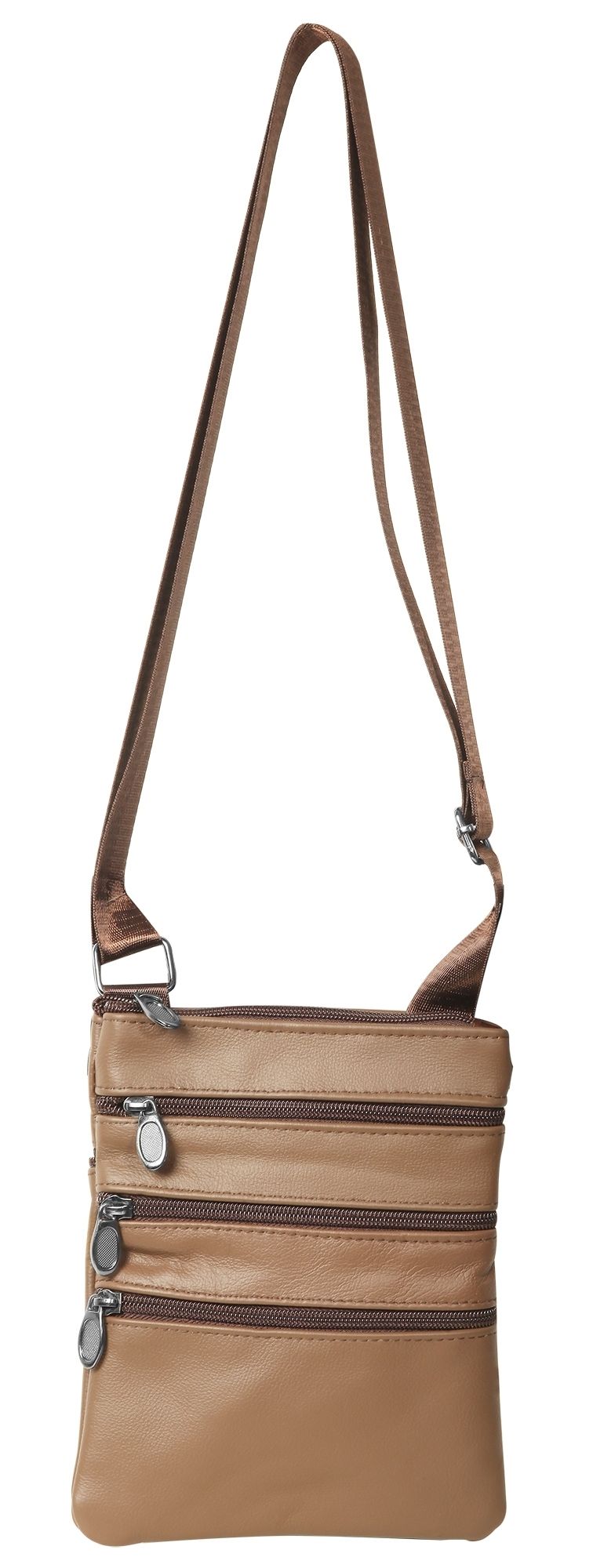 Umhängetasche aus Echtleder, Unisex, dunkelbraun