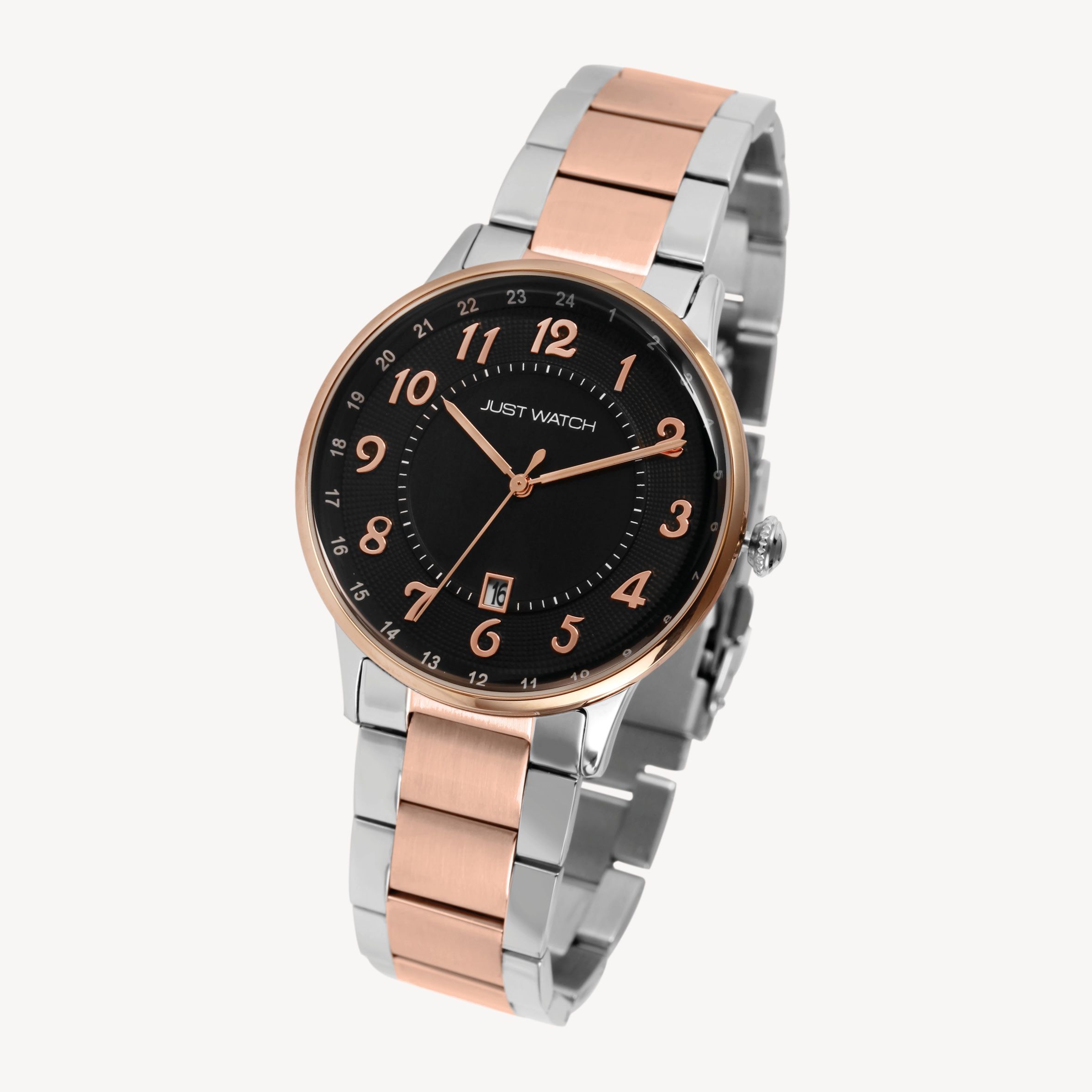 Just Watch Herrenuhr mit Edelstahlarmband, silber- & roségoldfarben