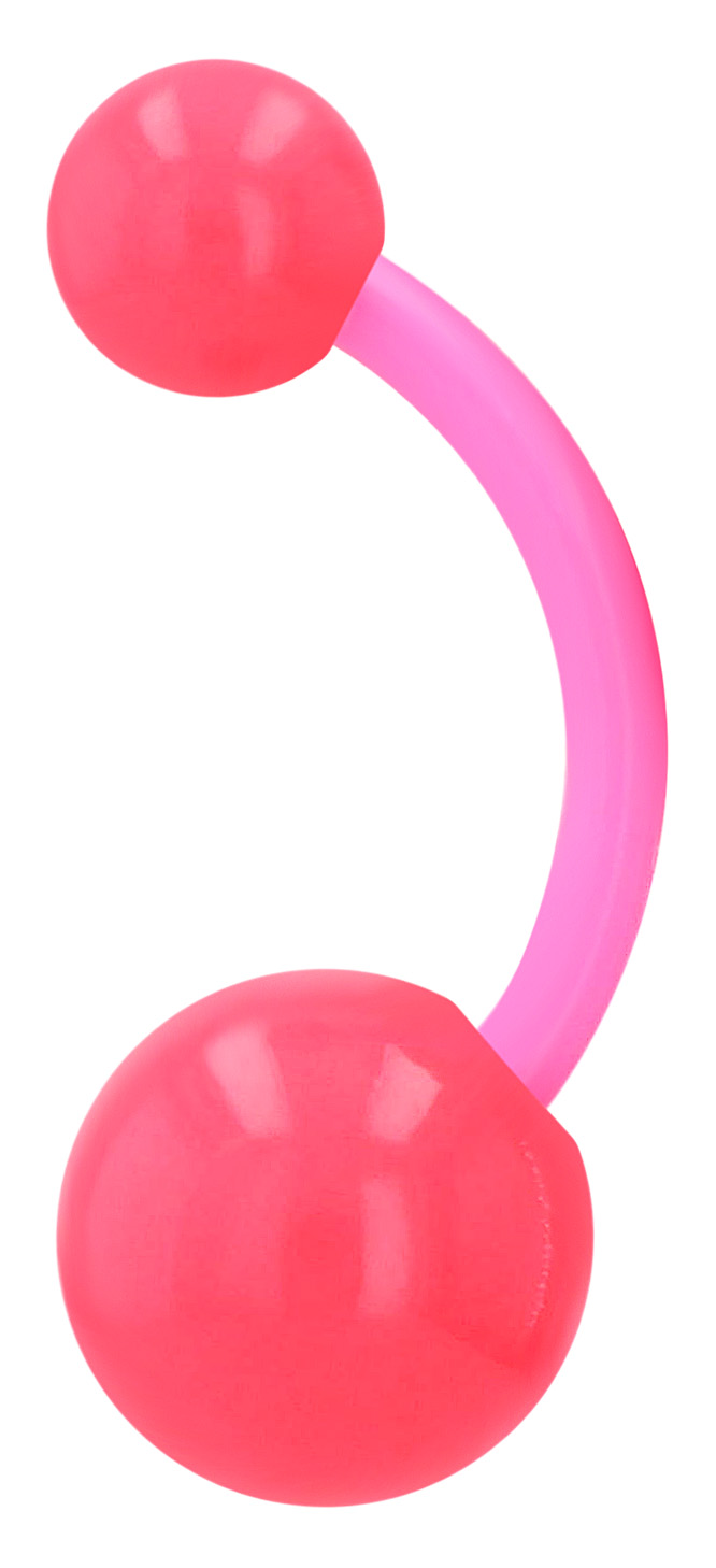 "Mirnesa" Bauchnabelpiercing, VE 6 aus Kunststoff, Länge 10 mm/ Stärke 1,5 mm, pink