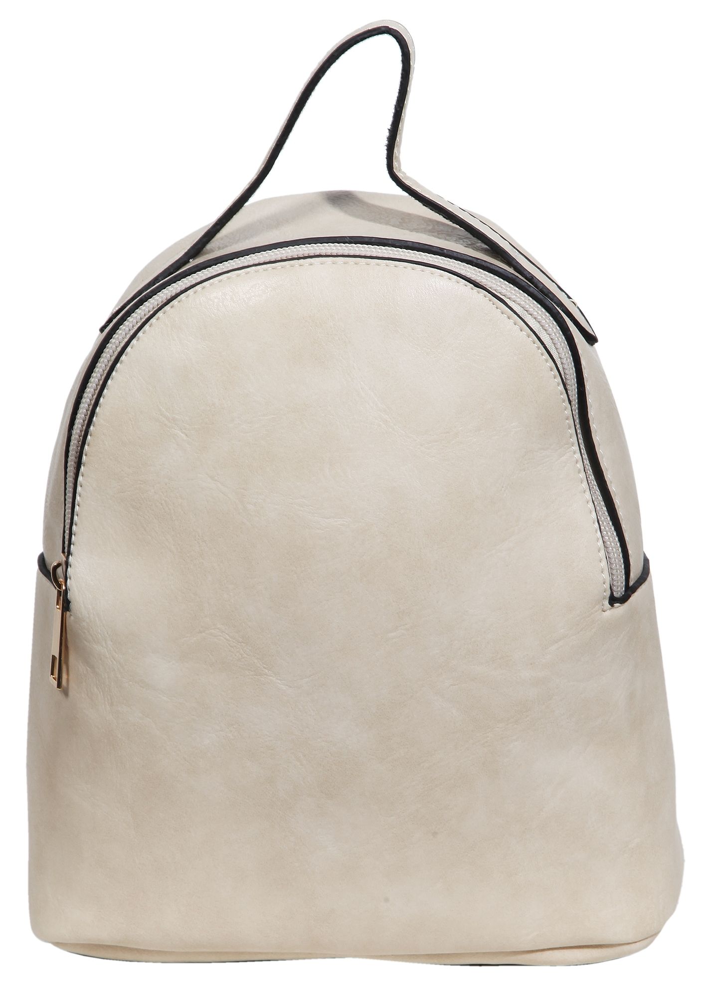 Damen-Rucksack aus Lederimitat, weiß, Länge: 21,5 cm / Breite: 19,0 cm / Stärke: 8,0 cm