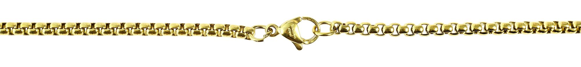 "Zenith" Erbskette mit massiven Anhänger - Kreuz, Edelstahl, 61 cm/ 3 mm, goldfarben