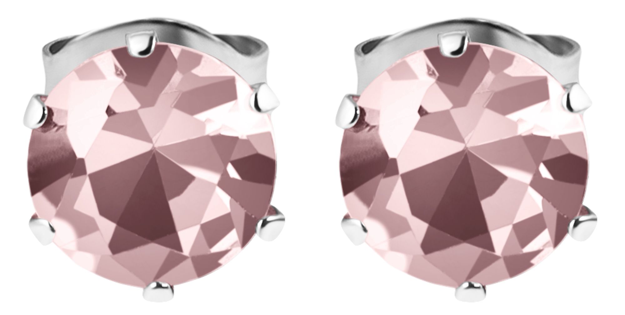 "Sultana", Akzent Edelstahl Ohrstecker, Zirkonia, rosa, Ø 7 mm