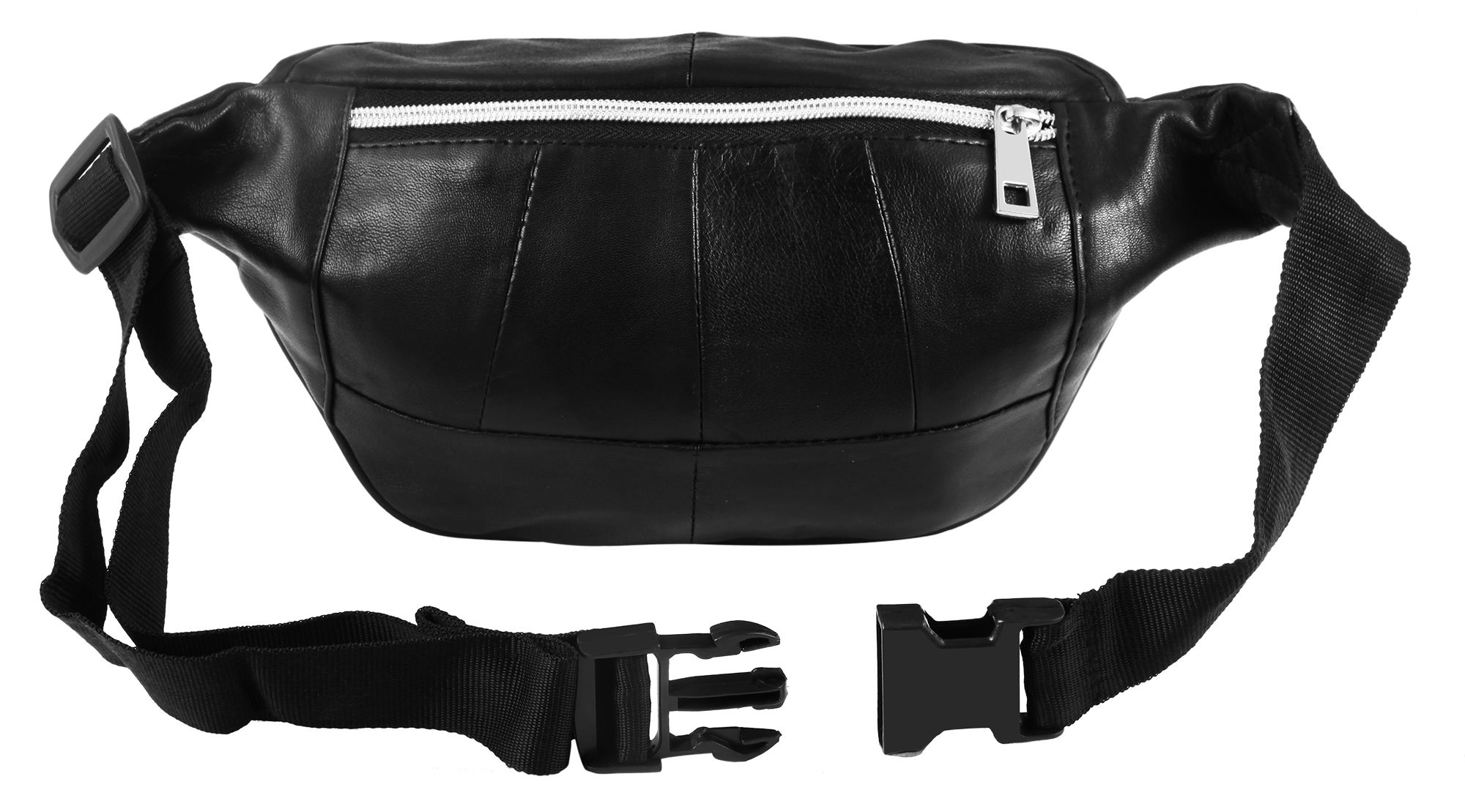 Steinmeister Hüfttasche/ Bauchtasche aus Echtleder, schwarz