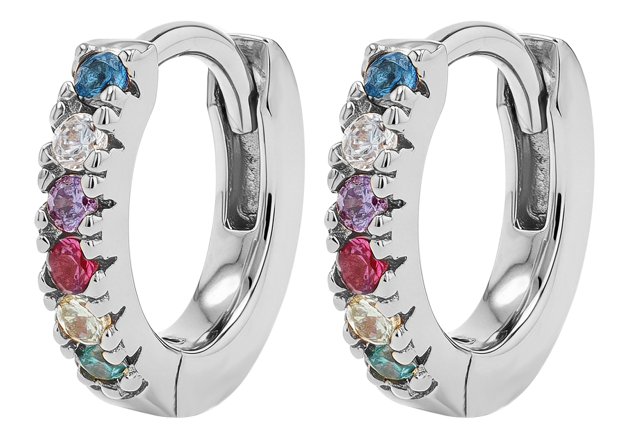 Sif Jakobs Jewellery 925/- Echt Silber Creolen "Ellera Piccolo" Ø 7 mm, Zirkonia (bunt), rhod.
