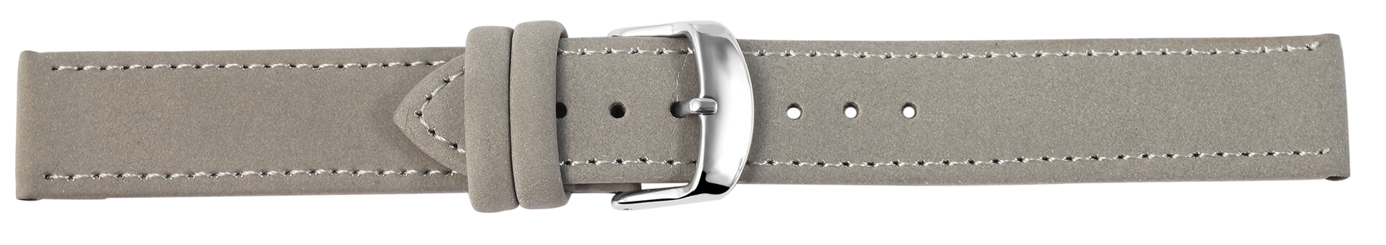 Echtleder Uhrenarmband, grau, flach, 14 mm