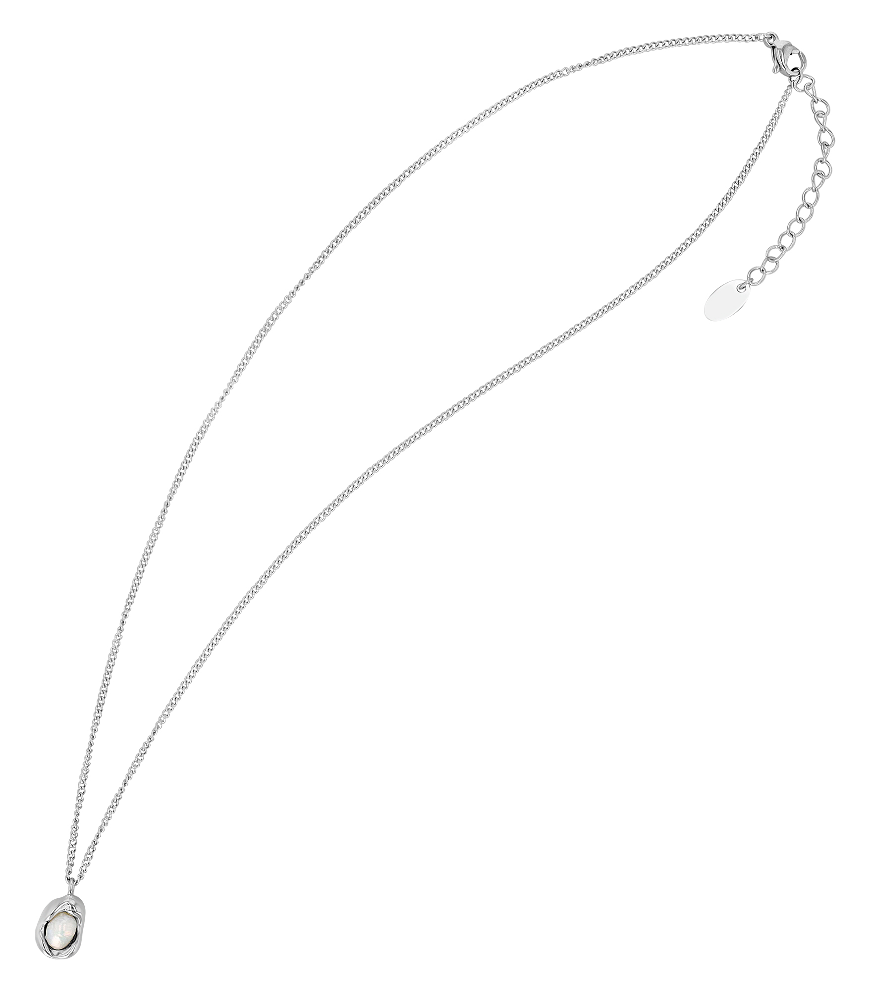"Cinzia" 316L, Kette mit Anhänger 41 + 4,5 cm, Süsswasserperle, silberfarben