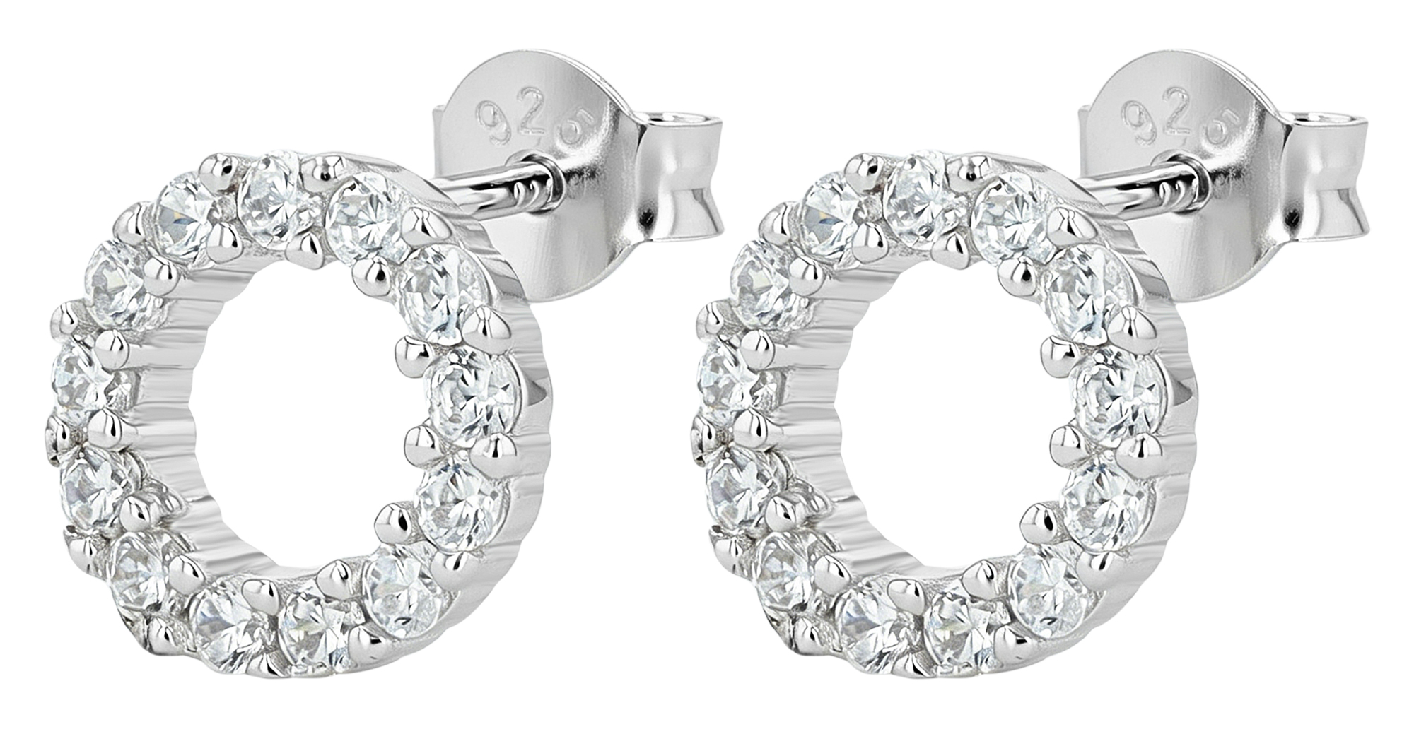 Sif Jakobs Jewellery 925/- Echt Silber Ohrstecker "Biella Uno Piccolo" Ø 10 mm, Zirkonia, rhod.