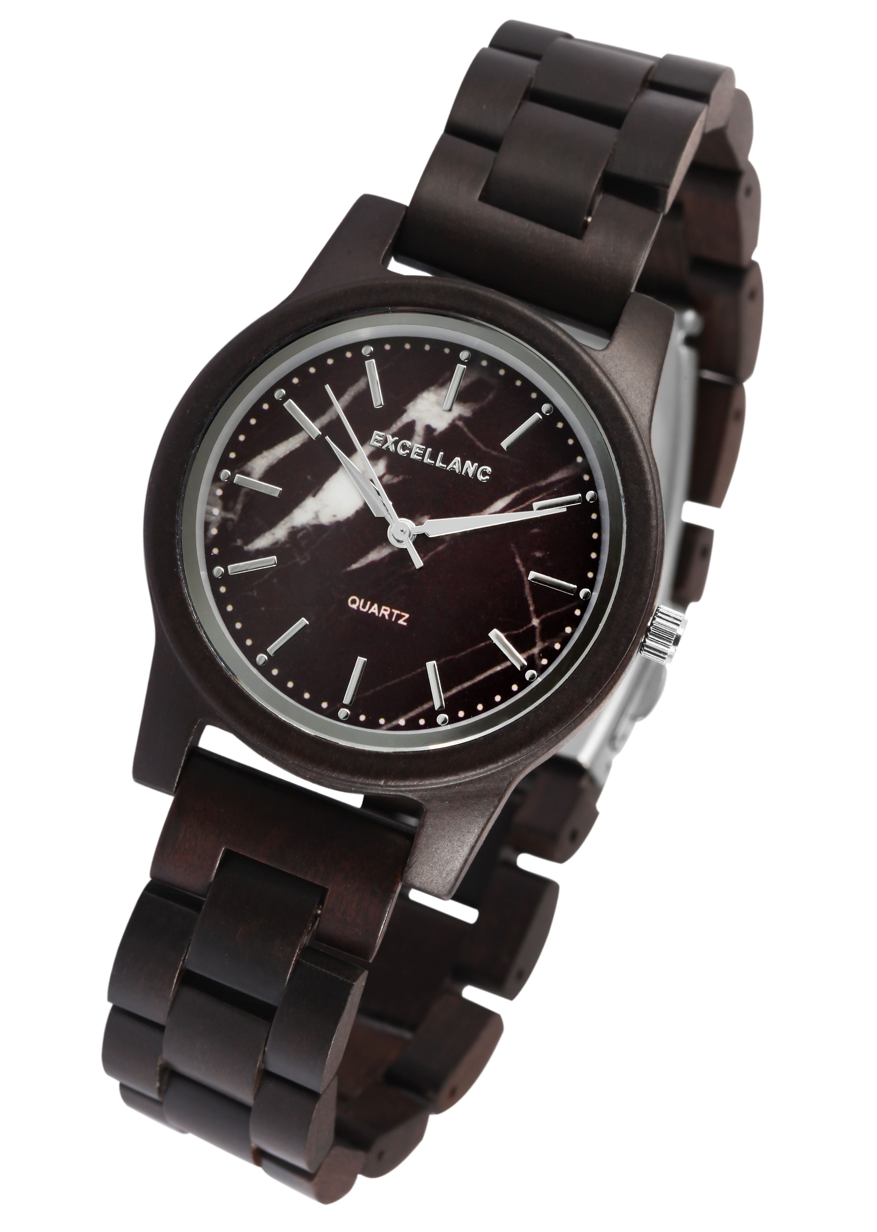 Excellanc Unisexarmbanduhr aus Schwarzholz