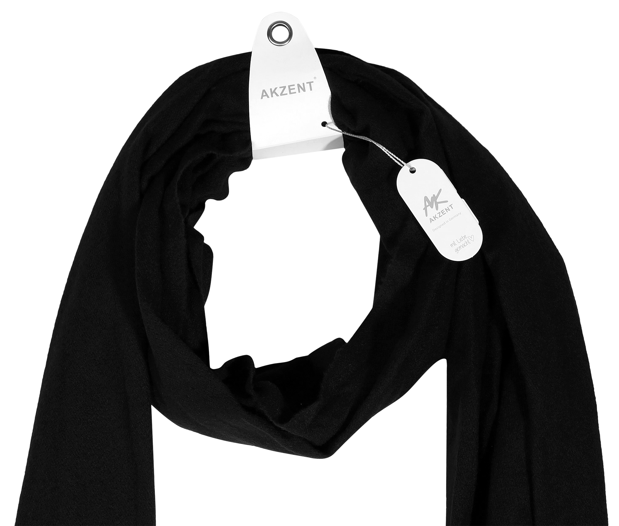 Winterschal, unifarben Schwarz, 100% Viskose, VE 4