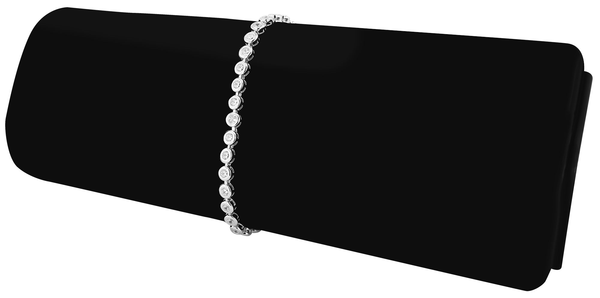 "Polina" 925/- Echt Silber Armband, 18 + 3 cm, rhodiniert