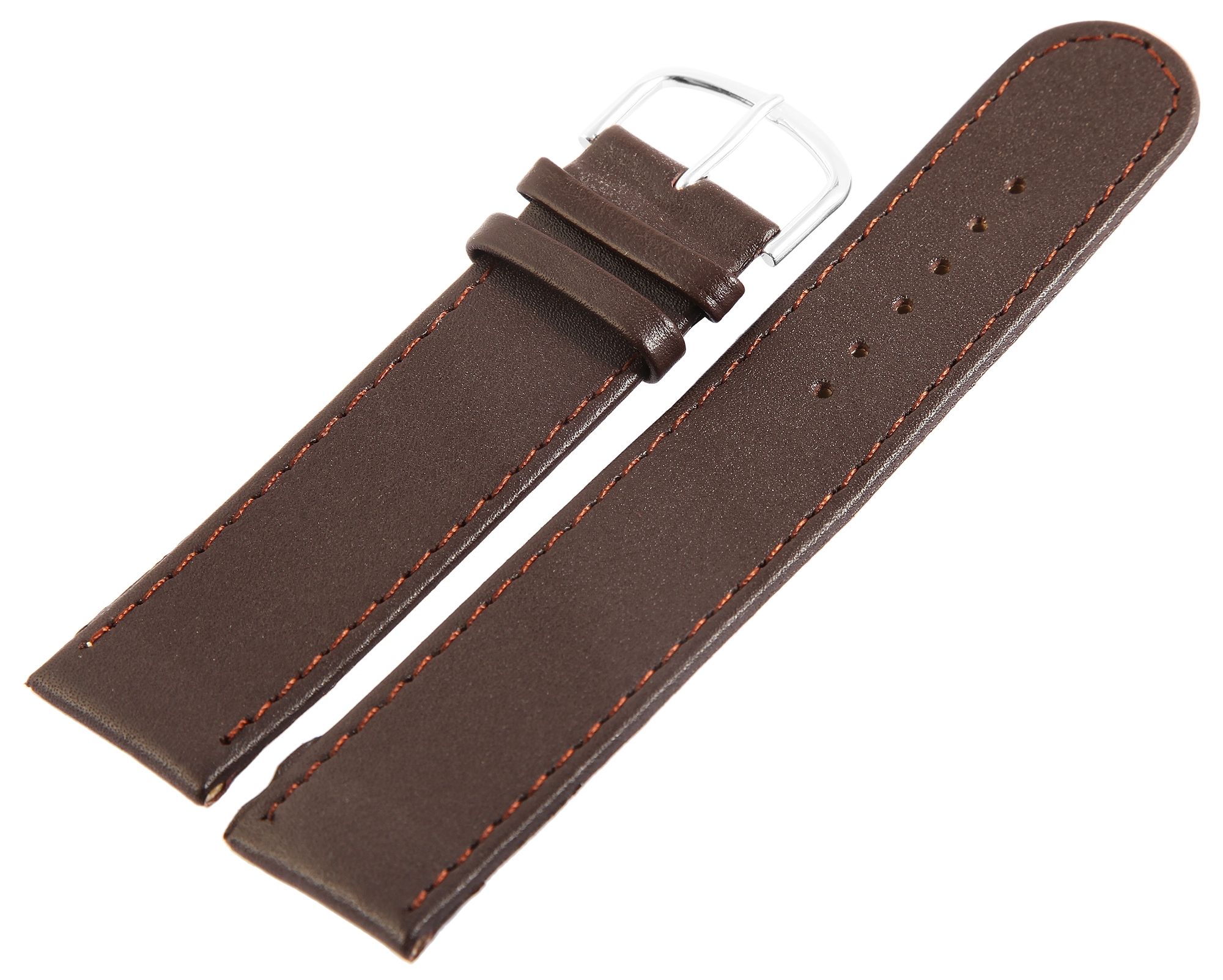 Basic Echtleder Armband in dunkelbraun, glatt, flach, 24 mm,  VE 12 Stück