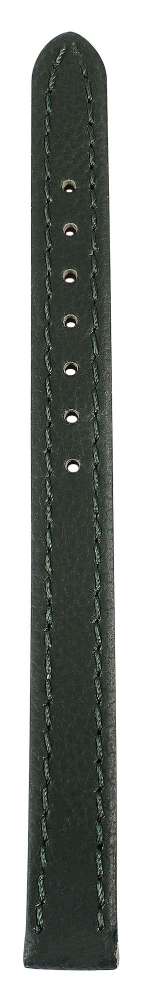 Echtleder-Uhrenarmband "super-soft", dunkelgrün, Naht, 10 mm