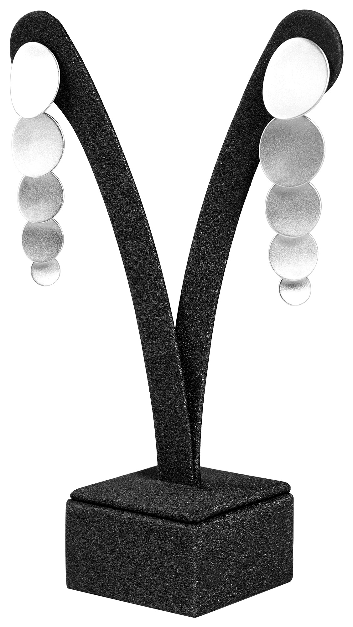 Aufsteller für Ohrringe (Dekoserie Soft), PU-bezogen, schwarz