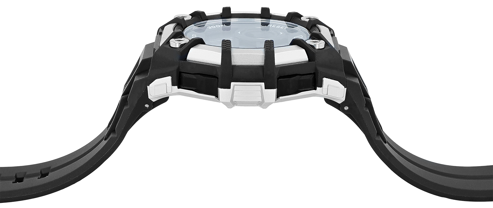 Q&Q Herren Digitaluhr, Silikonarmband, multifunktion, schwarz/silberfarben