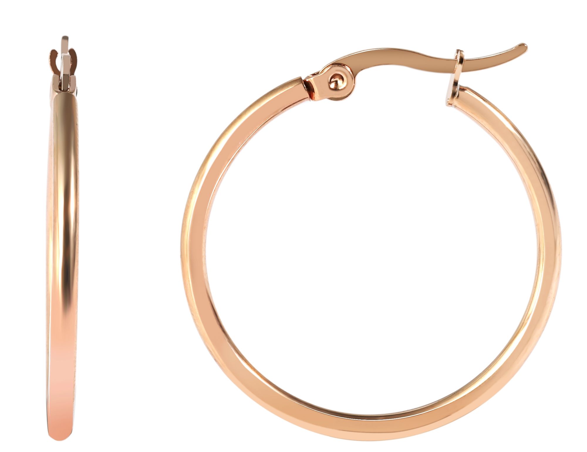 "Le Rosé" Edelstahl Creolen in roségoldfarbig, Ø 25 mm