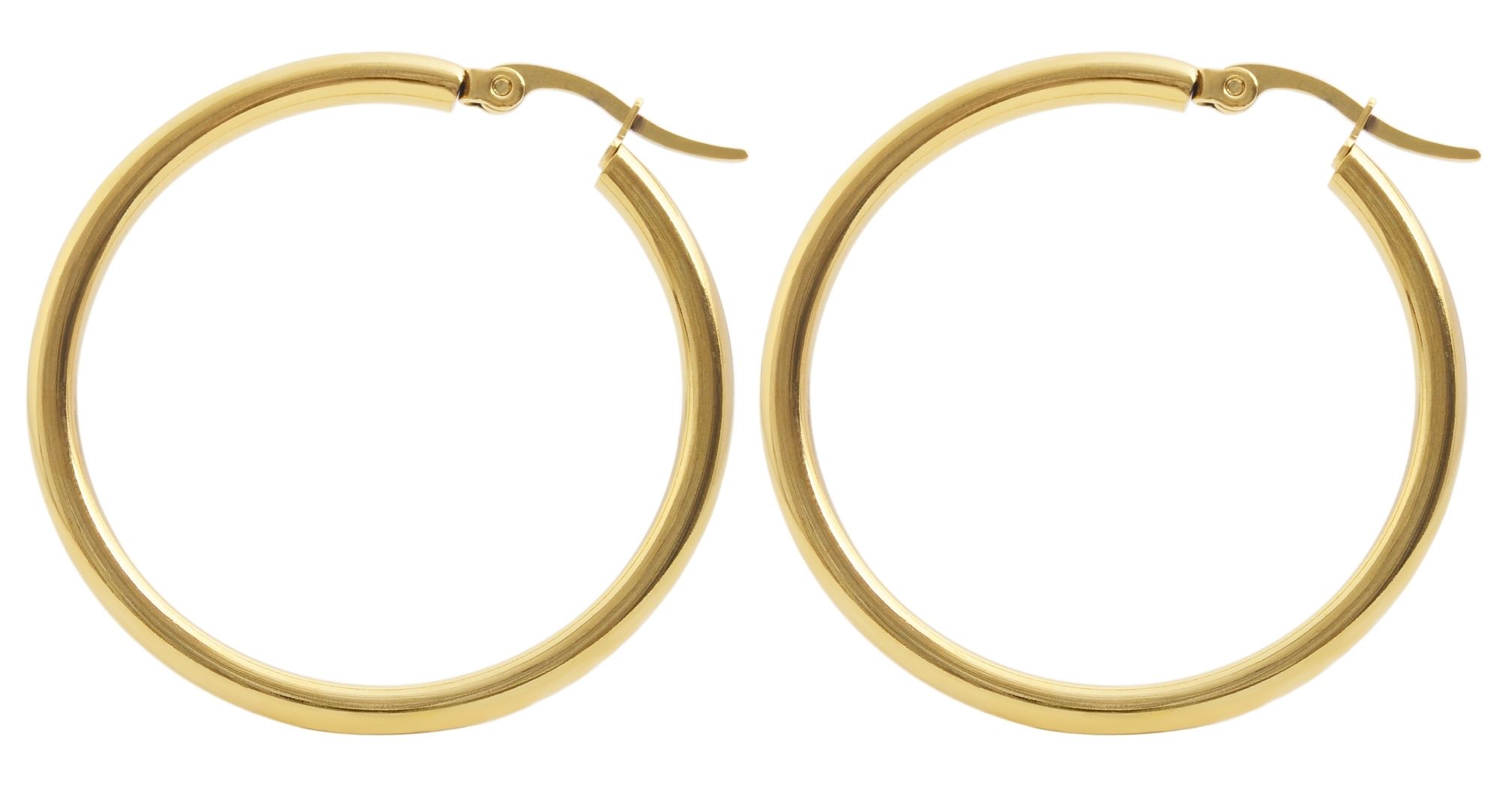 Akzent Creolen, Edelstahl, goldfarben, Ø 45 mm