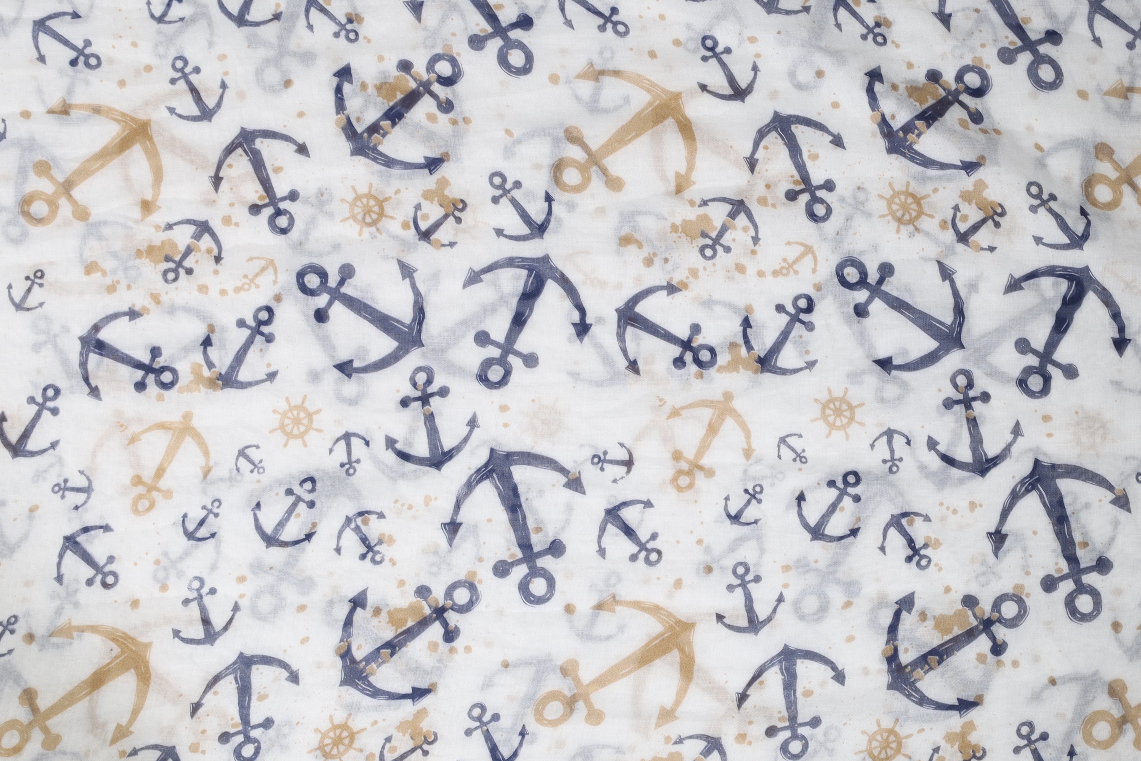 Schalpaket/ Loops, 70 x 180 cm, 30% Baumwolle 70% Viskose, VE 4, weiß + Anker