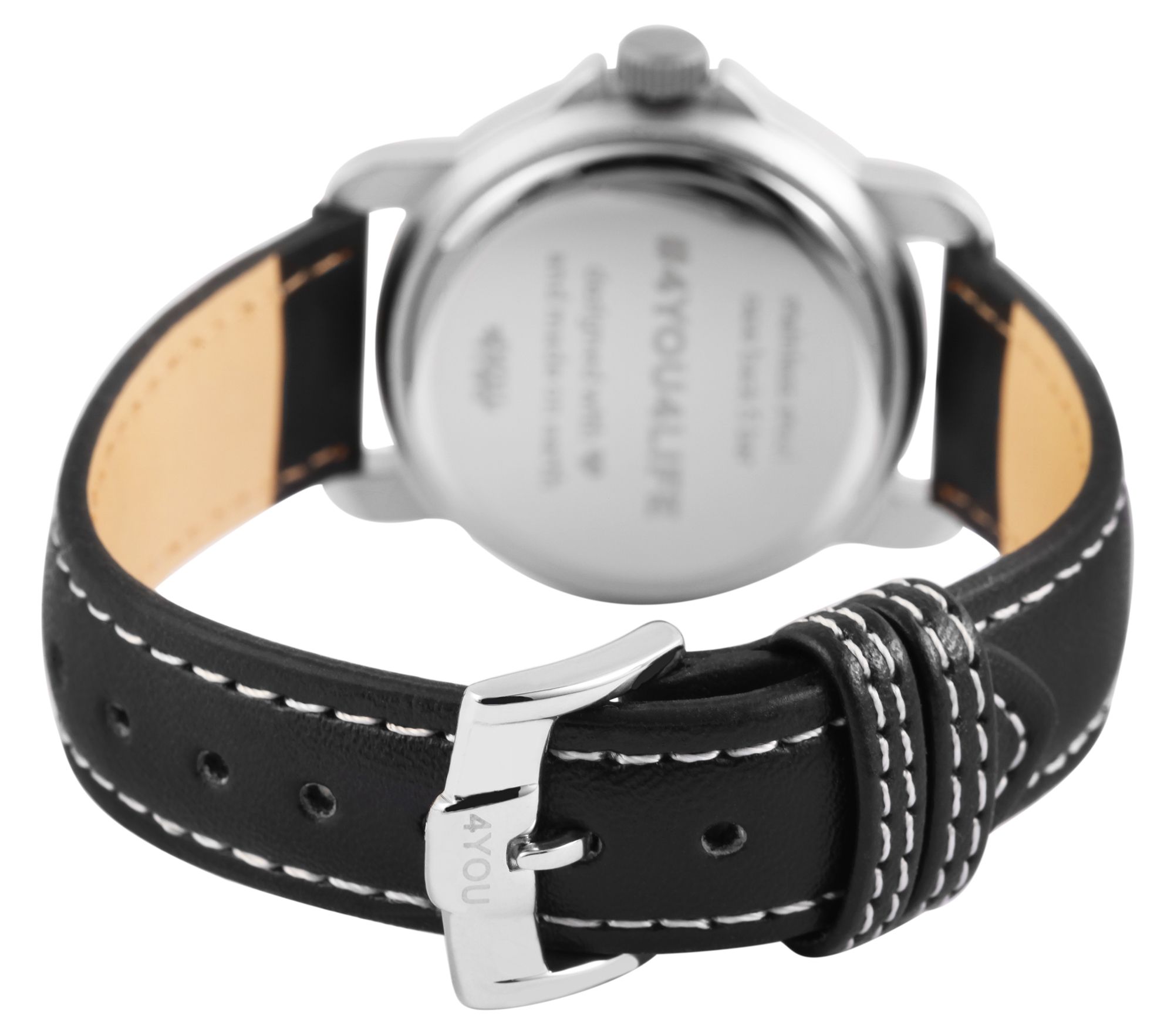4You Herrenuhr mit Lederimitationsband