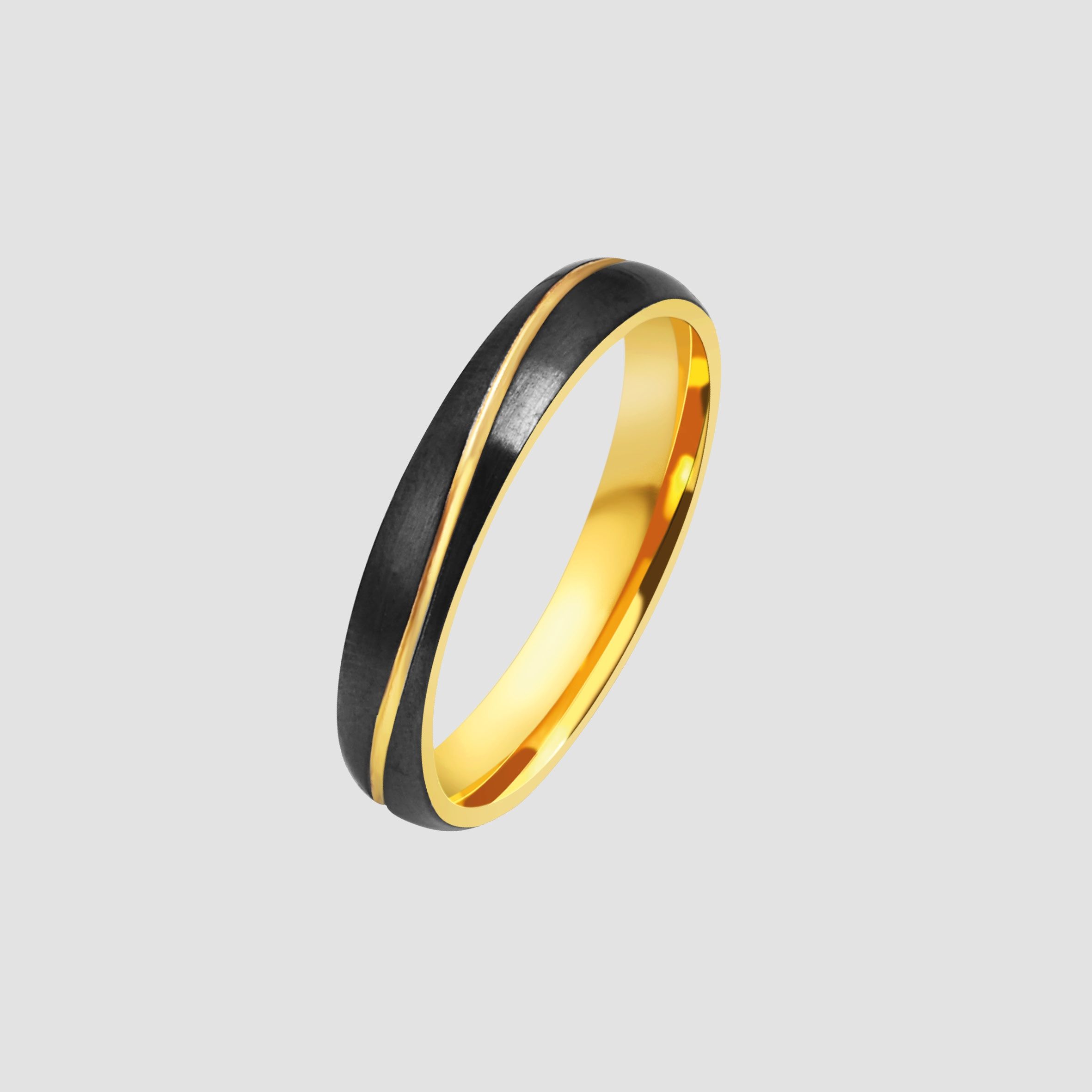 "Arvid" Akzent Herren-Partnering Gr 70, Edelstahl, bicolor (schwarz + goldfarben)