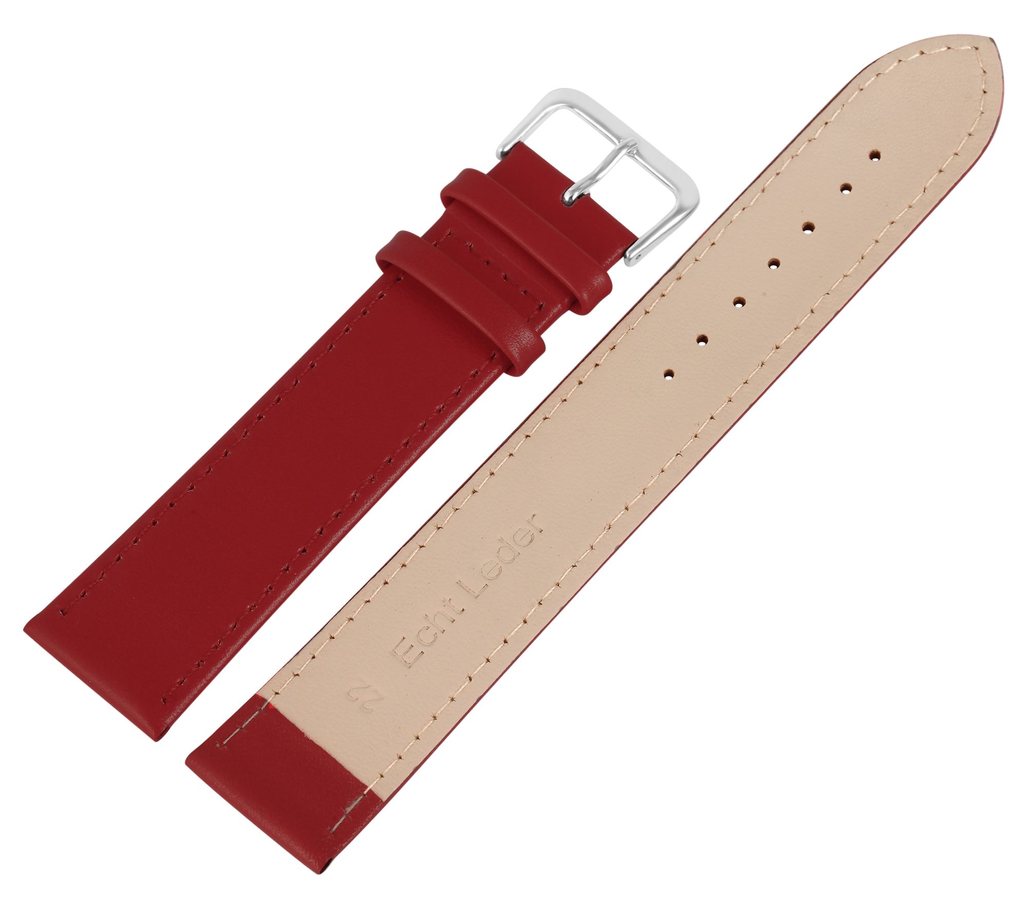 Echtleder-Uhrenarmbandset, XXL, VE 6, rot, 24 mm