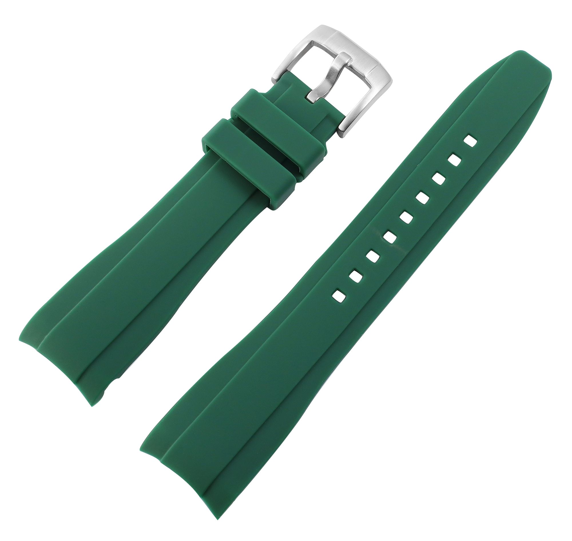 Silikon Uhrenarmband, Dornschließe, grün, 20 mm