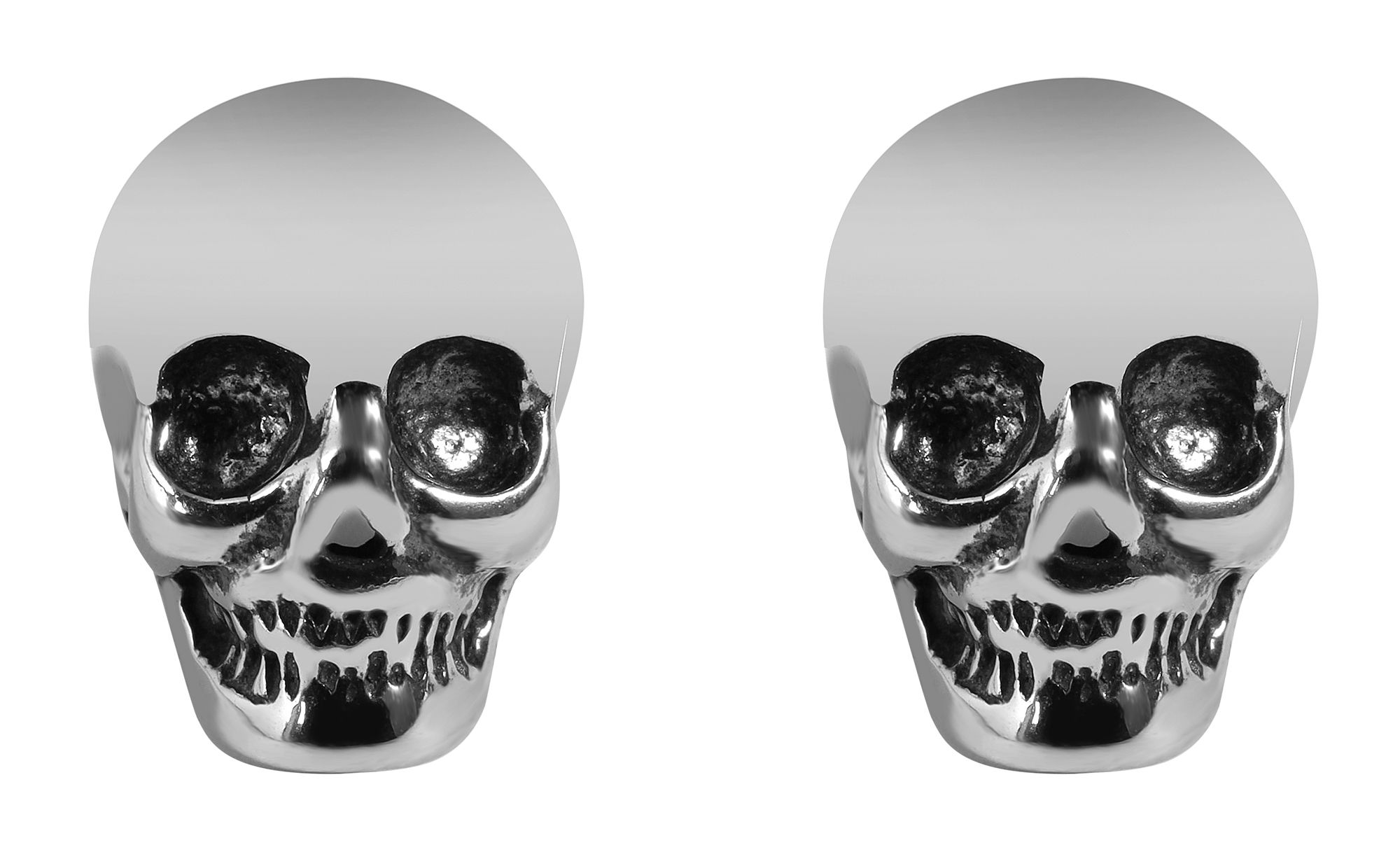 "Giorgio", Akzent Edelstahl Ohrstecker, Totenkopf, silberfarben