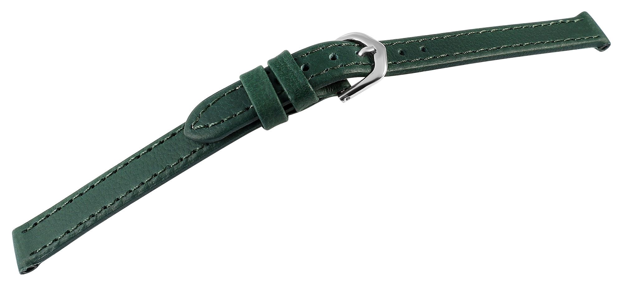 Echtleder-Uhrenarmband "super-soft", grün, Naht,10 mm