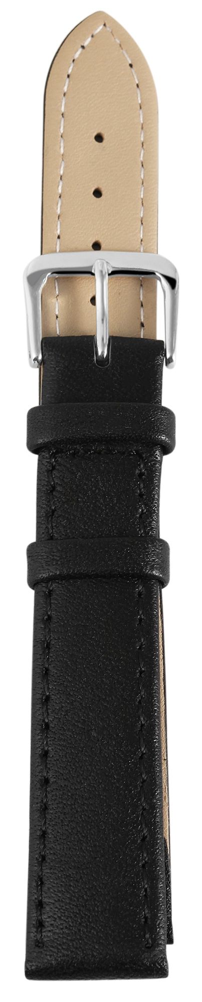 12er Set Echtleder-Uhrenarmband in schwarz, 16 mm